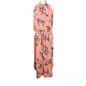 TINSEL Smocked Mock-Neck Blouson Floral Maxi Dress